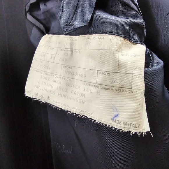 Belvest 40R Navy Stripe Wool Two Button Suit Jacket O562 - Picture 11 of 11